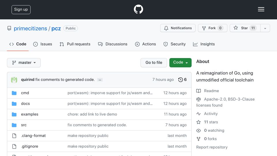 Screenshot of github.com: Show HN: A new stdlib for Golang focusing on platform native support