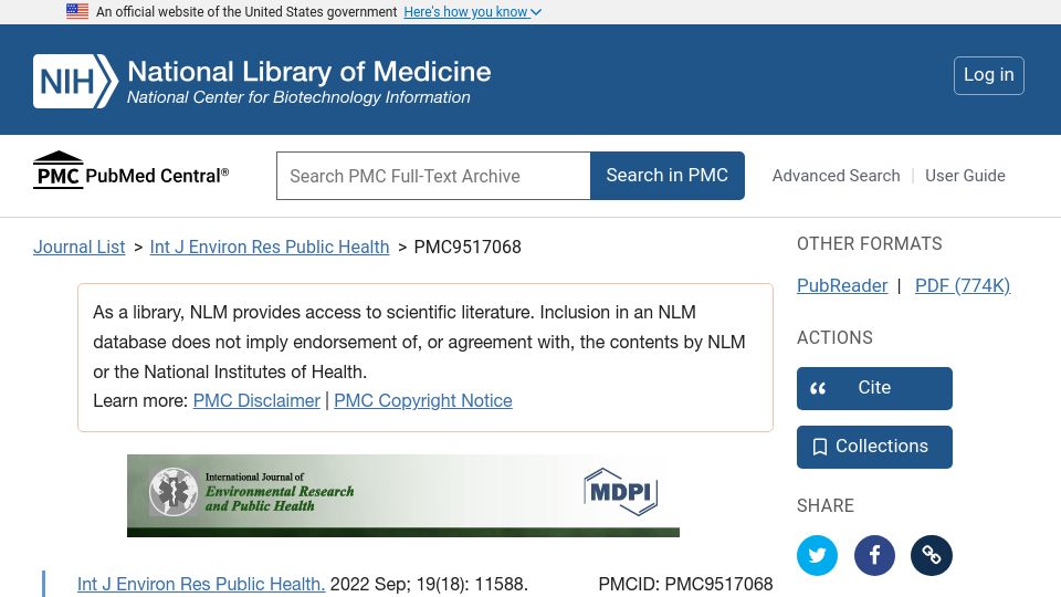 Screenshot of ncbi.nlm.nih.gov: Study Finds Hybrid Work Improves Mental Health Compared to Remote or In-Office