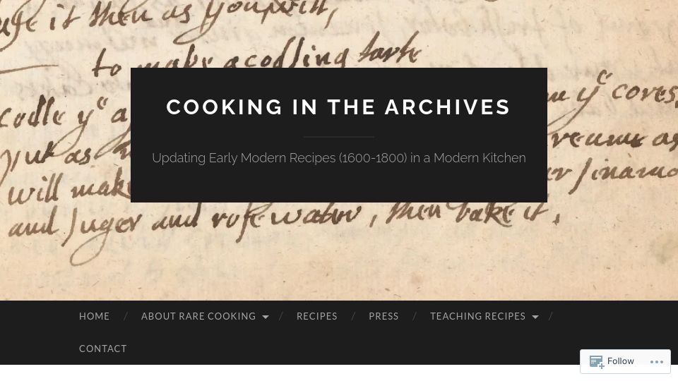 Screenshot of rarecooking.com: To Make a Codling Tarte