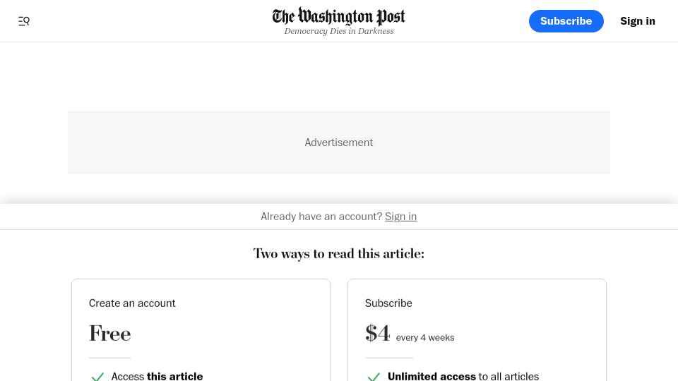 Screenshot of washingtonpost.com: Most Americans comfortable with solar panels, turbines in their communities