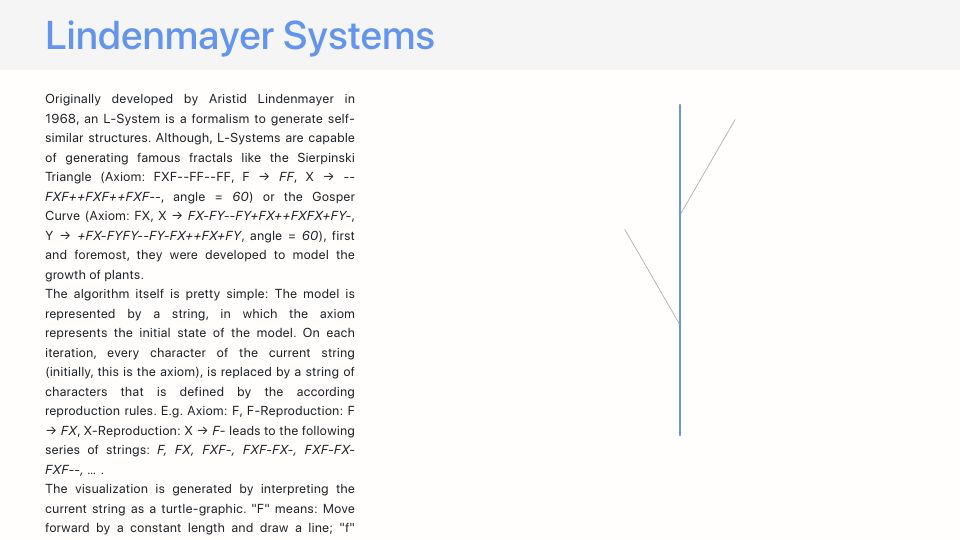 Screenshot of rue-a.github.io: Lindenmayer Systems