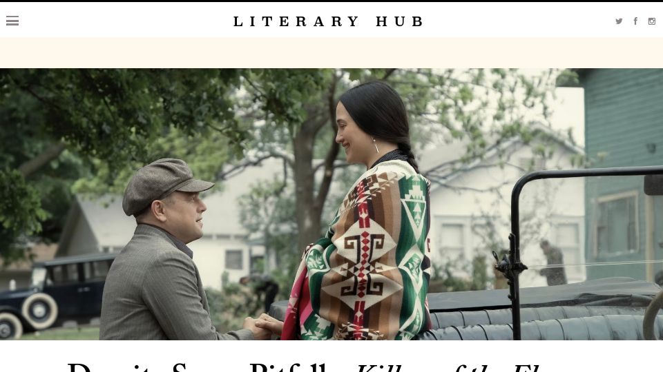 Screenshot of lithub.com: Despite some pitfalls, Killers of the Flower Moon swells with humanity and heart