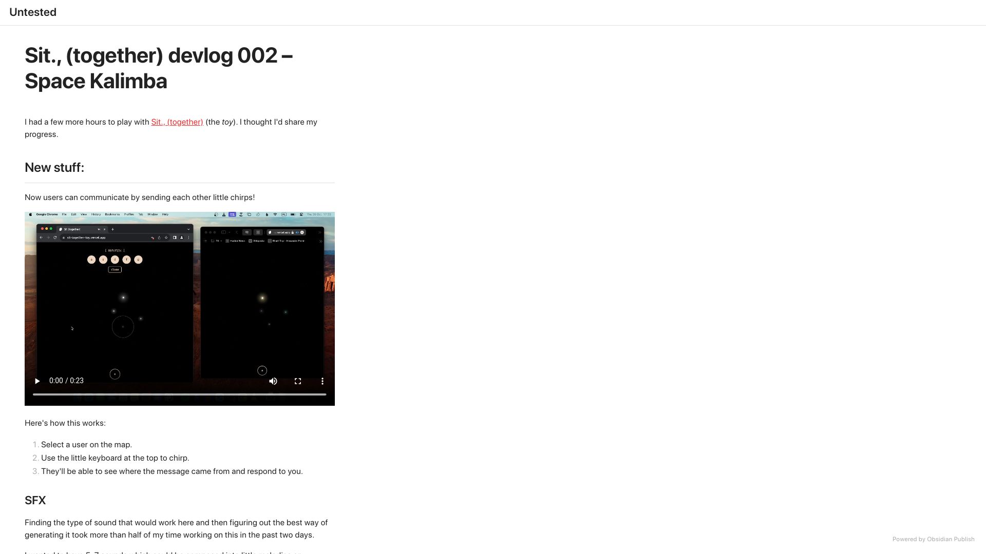 Screenshot of untested.sonnet.io: Notes on making a multiplayer "doing nothing app"