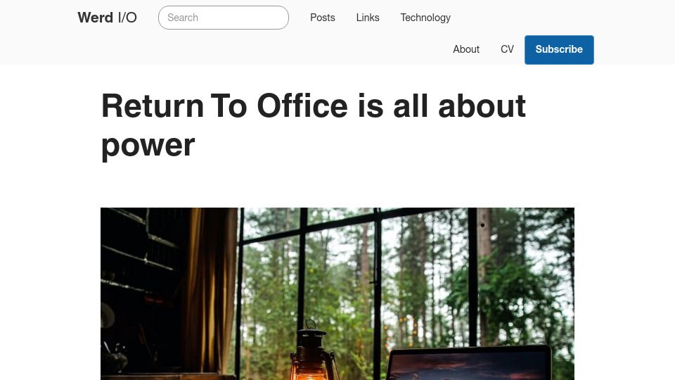 Screenshot of werd.io: Return To Office is all about power