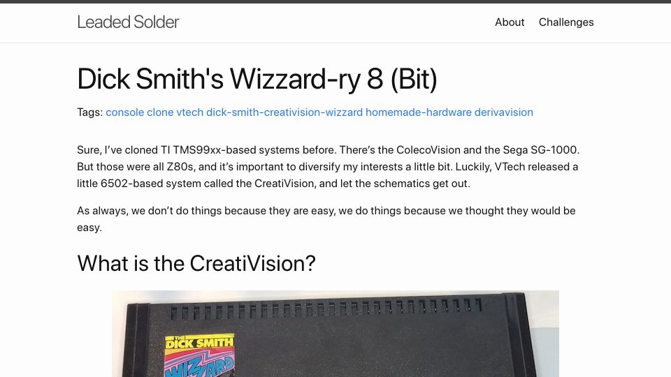 Screenshot of leadedsolder.com: Dick Smith’s Wizzard-ry 8 (Bit)