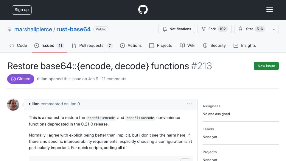 Screenshot of github.com: Rust is not the language for you if you don't like traits