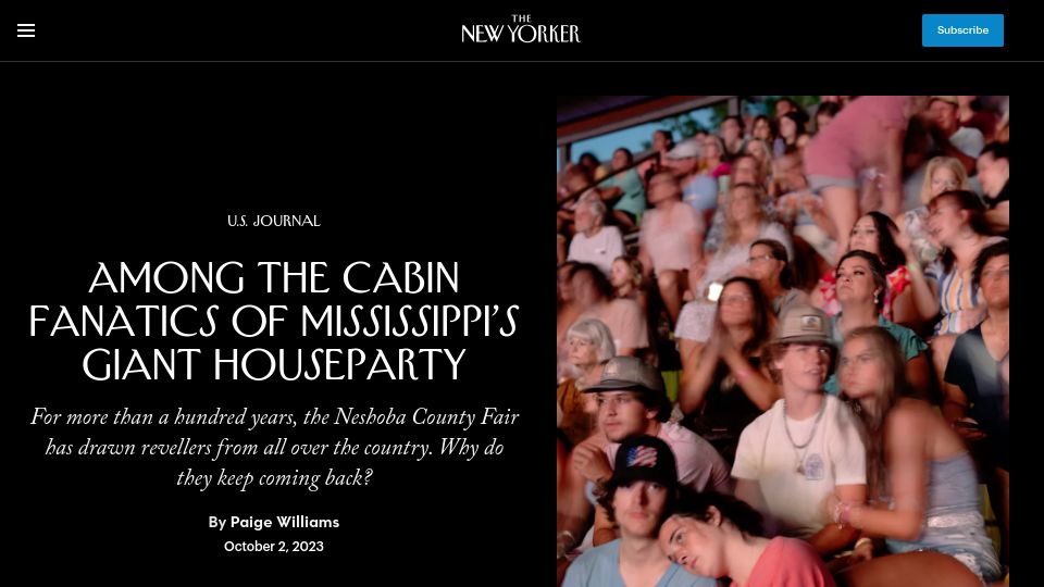 Screenshot of newyorker.com: Among the Cabin Fanatics of Mississippi’s Giant Houseparty