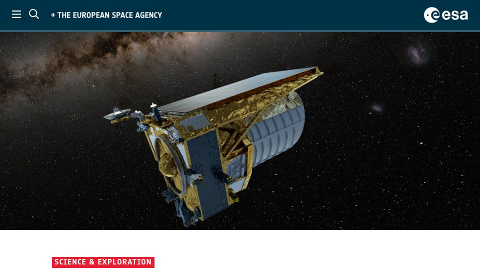 Screenshot of esa.int: Guide stars found as Euclid's navigation fine tuned