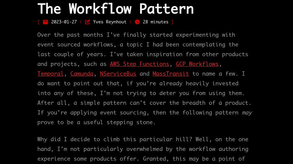 Screenshot of blog.bittacklr.be: The Workflow Pattern