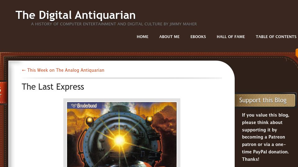 Screenshot of filfre.net: The Last Express