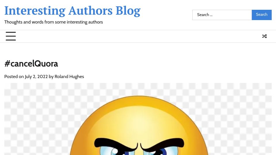 Screenshot of interestingauthors.com: CancelQuora