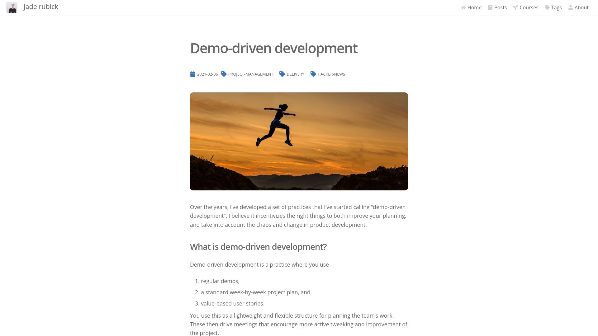 Screenshot of rubick.com: Demo-driven development (2021)