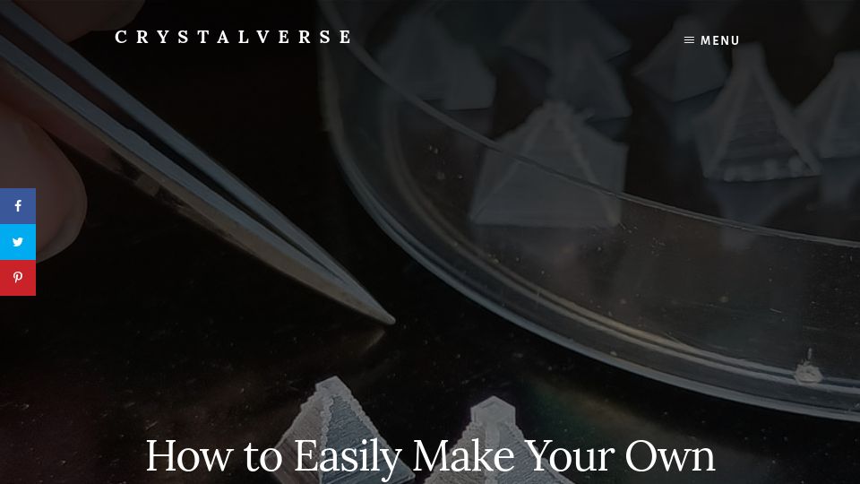 Screenshot of crystalverse.com: Make your own pyramid salt crystals