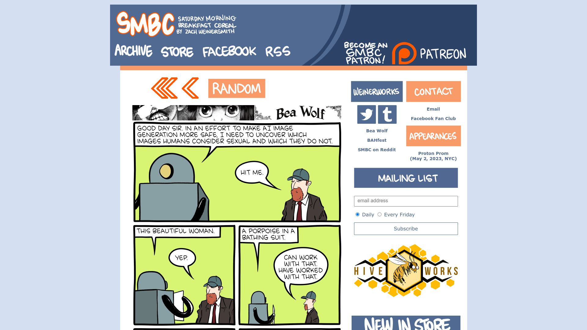 Screenshot of smbc-comics.com: Safe AI Image Generation