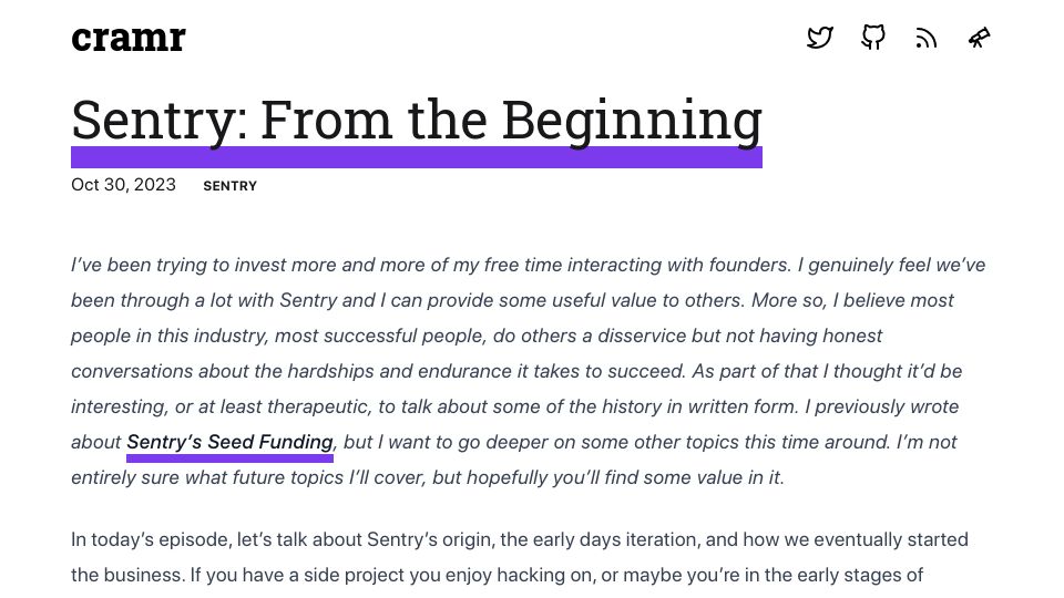 Screenshot of cra.mr: Sentry: From the Beginning
