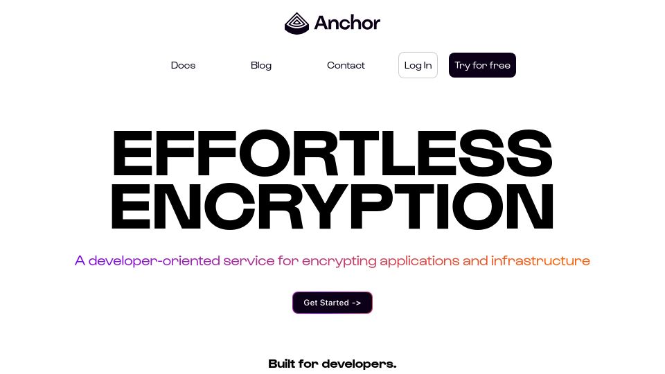 Screenshot of anchor.dev: Show HN: Anchor – developer-friendly private CAs for internal TLS