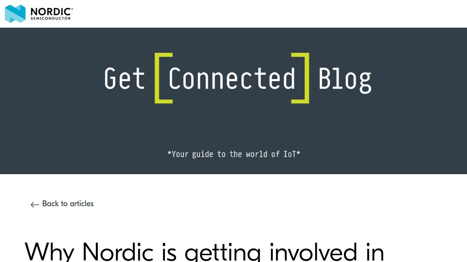 Screenshot of blog.nordicsemi.com: Nordic is getting involved in RISC-V