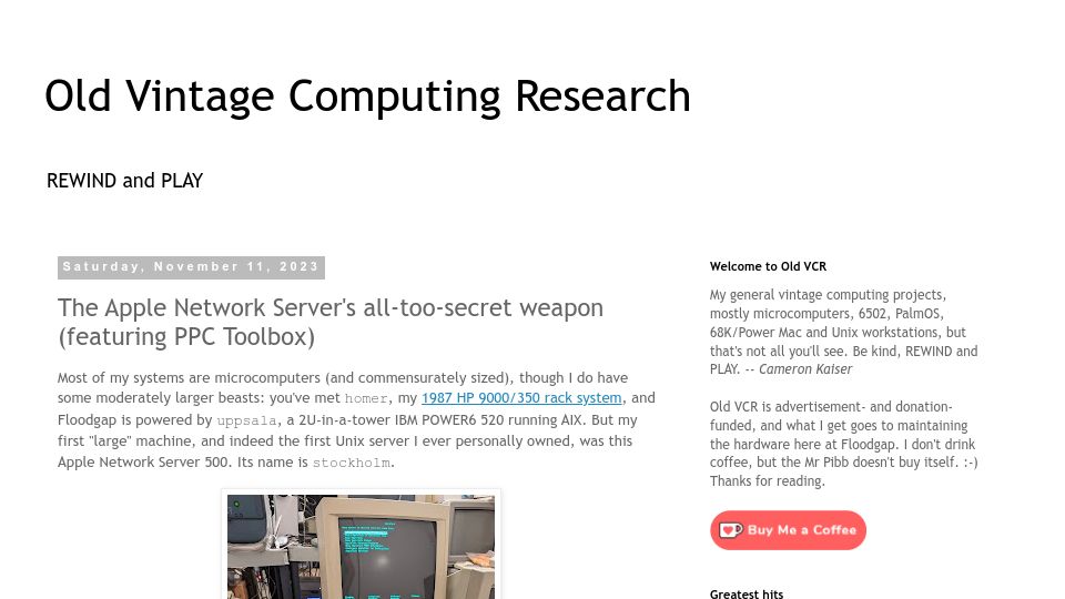 Screenshot of oldvcr.blogspot.com: The Apple Network Server's all-too-secret weapon (featuring PPC Toolbox)