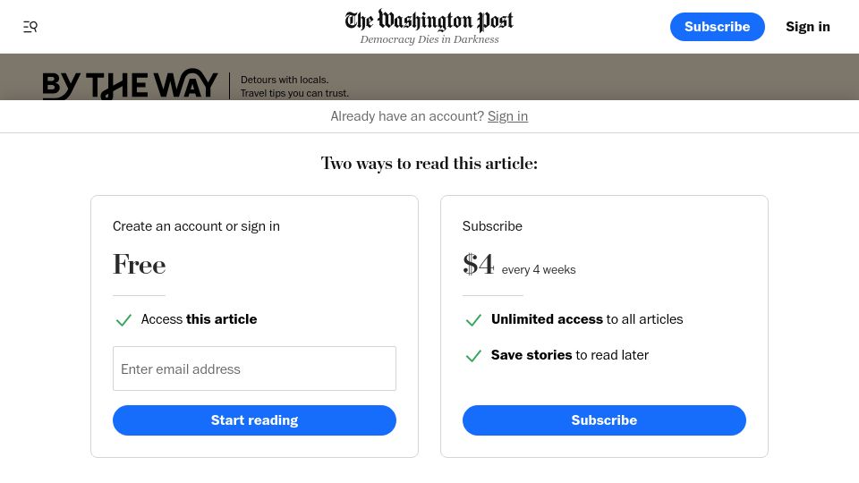 Screenshot of washingtonpost.com: The thrill of the bargain hunt at unclaimed baggage