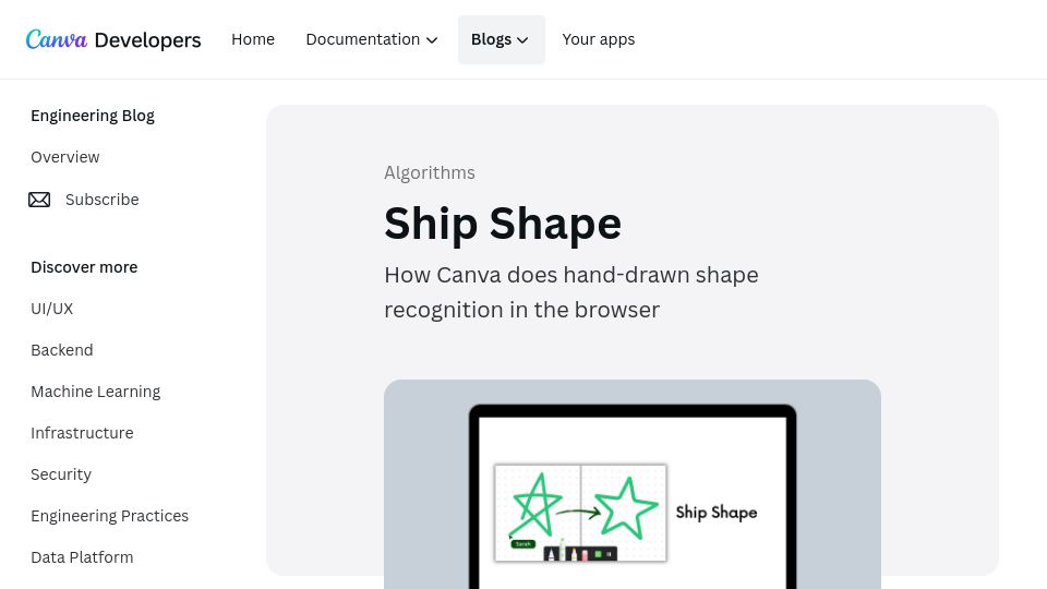 Screenshot of canva.dev: Ship Shape