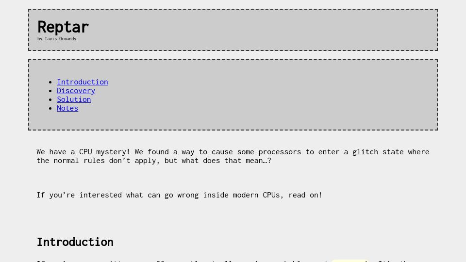 Screenshot of lock.cmpxchg8b.com: Reptar