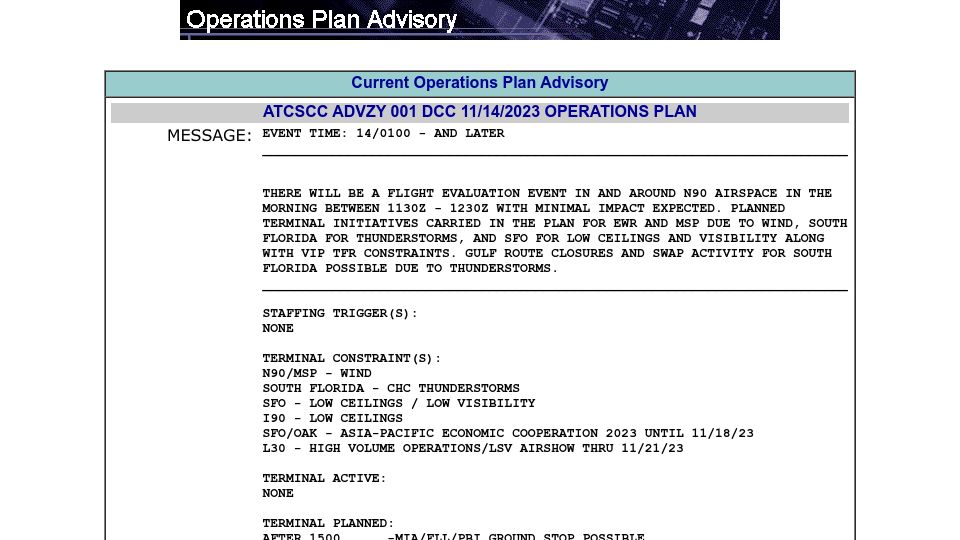 Screenshot of fly.faa.gov: Starship will attempt a launch this Friday