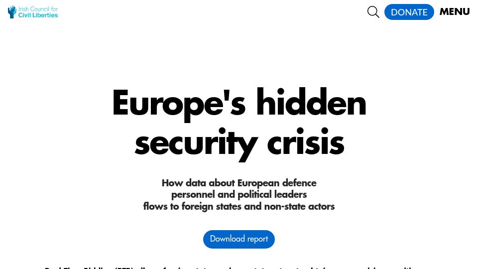 Screenshot of iccl.ie: Could be bigger than Cambridge Analytica (5B people)