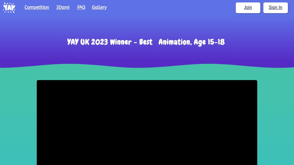 Screenshot of younganimator.uk: Blender 16yo winner of UK young animator of the year