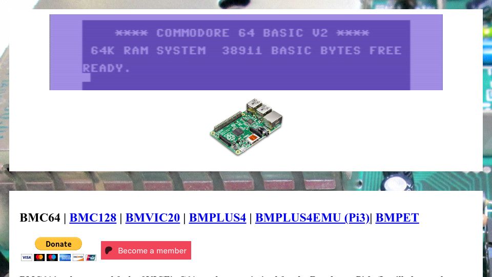 Screenshot of accentual.com: Bare Metal Emulation on the Raspberry Pi – Commodore 64