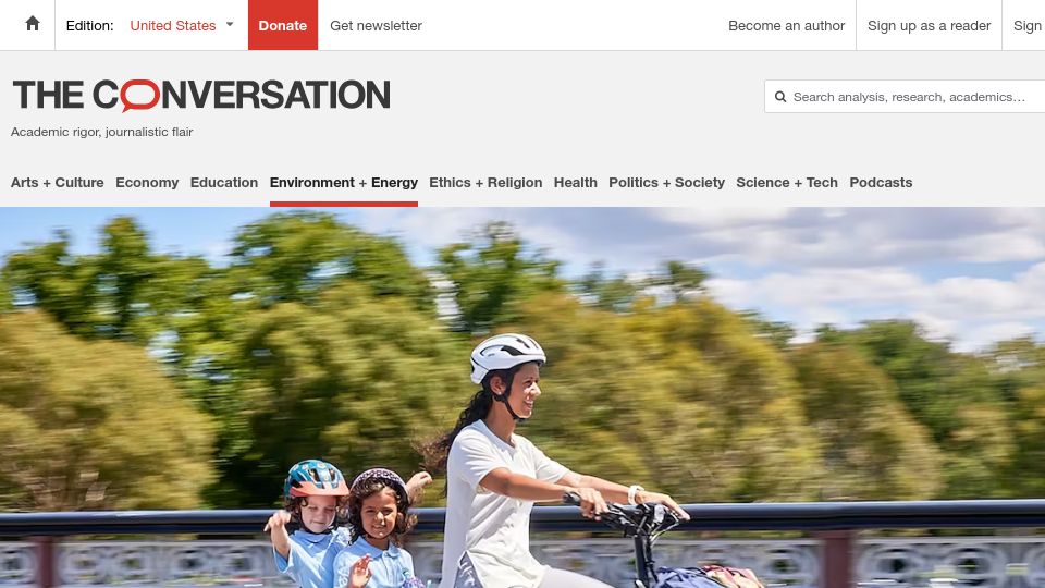 Screenshot of theconversation.com: 280M e-bikes and mopeds are cutting demand for oil far more than electric cars