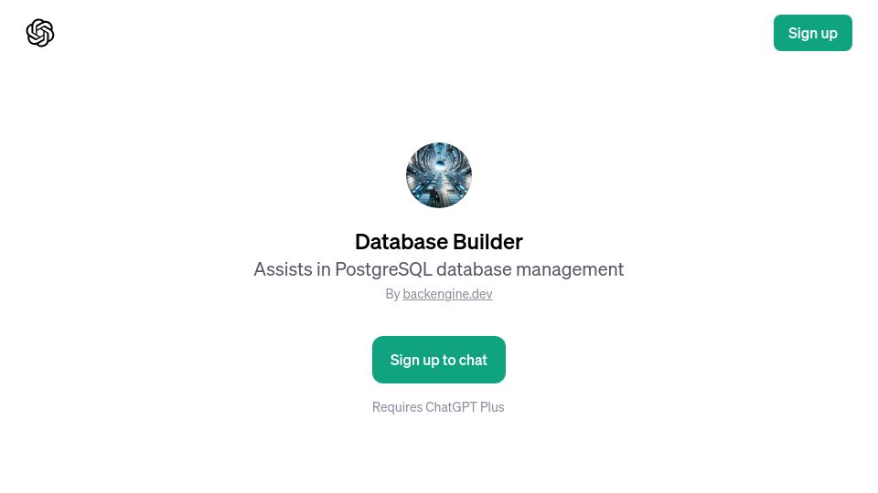 Screenshot of chat.openai.com: Show HN: Build and deploy a managed Postgres database from ChatGPT