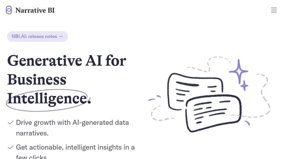 Screenshot of narrative.bi: Show HN: nbi.ai – Generative Business Intelligence