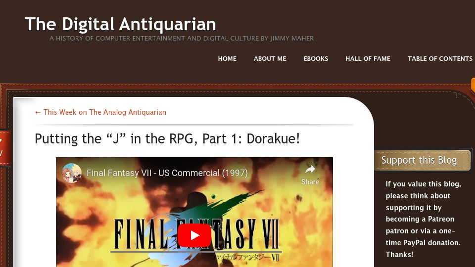Screenshot of filfre.net: Putting the "J" in the RPG, Part 1: Dorakue