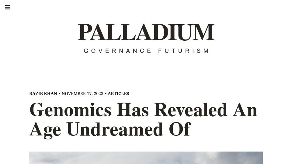 Screenshot of palladiummag.com: The Past and Future of Genomics
