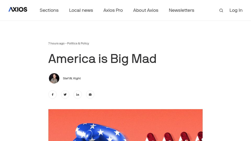 Screenshot of axios.com: America Is Big Mad