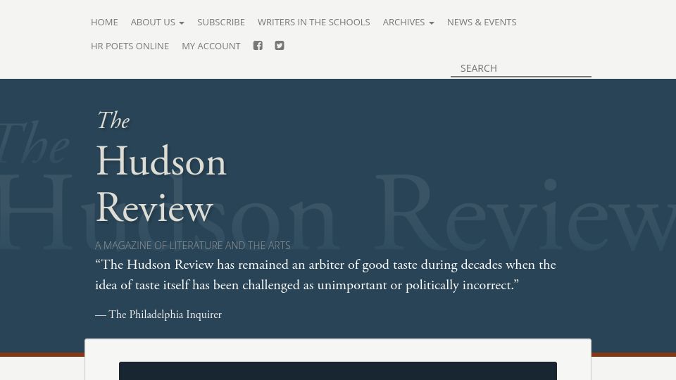 Screenshot of hudsonreview.com: The Example of Seamus Heaney