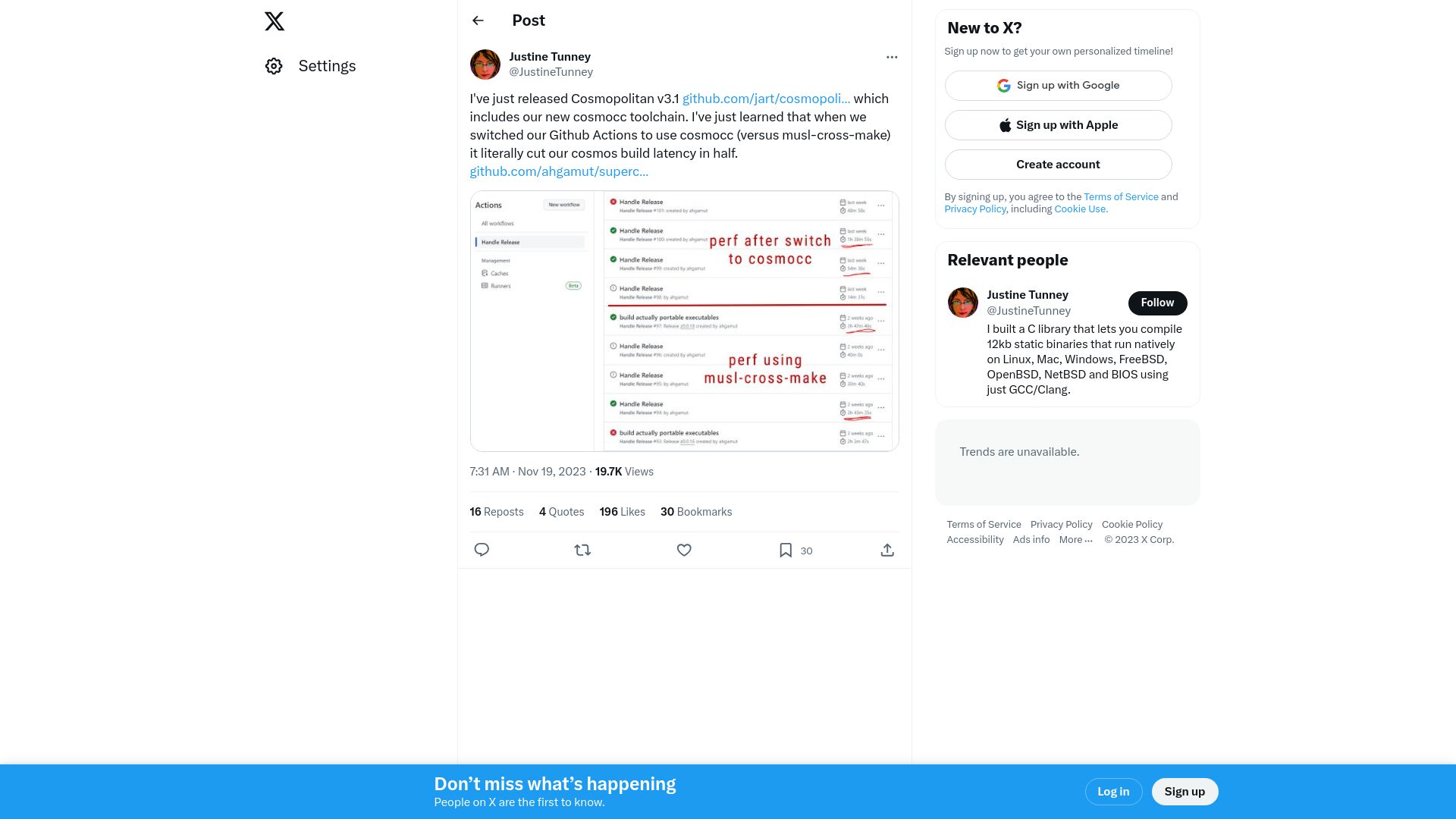 Screenshot of twitter.com: Cosmopolitan v3.1
