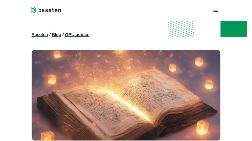 Screenshot of baseten.co: A guide to open-source LLM inference and performance