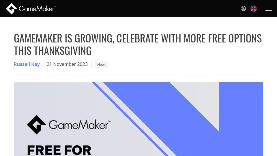 Screenshot of gamemaker.io: GameMaker to be free for non-commercial purposes and have one-time fee license