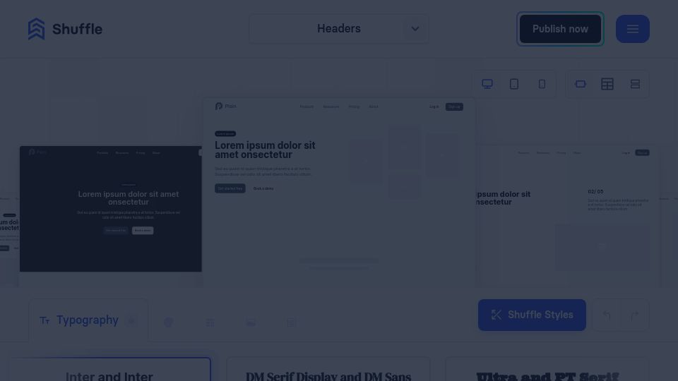 Screenshot of shuffle.dev: Show HN: UI Library Creator