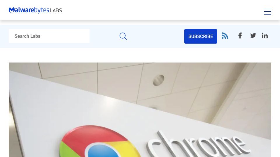 Screenshot of malwarebytes.com: Chrome pushes forward with plans to limit ad blockers in the future