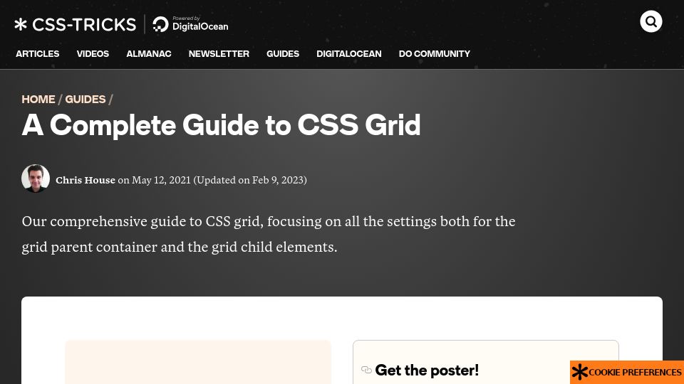 Screenshot of css-tricks.com: A Complete Guide to CSS Grid