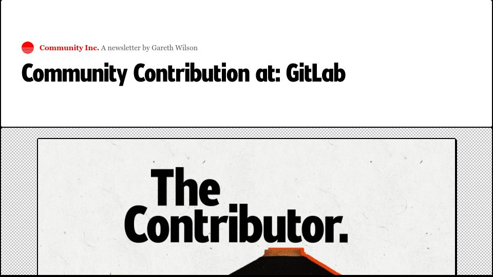 Screenshot of community.inc: Community Contribution at GitLab