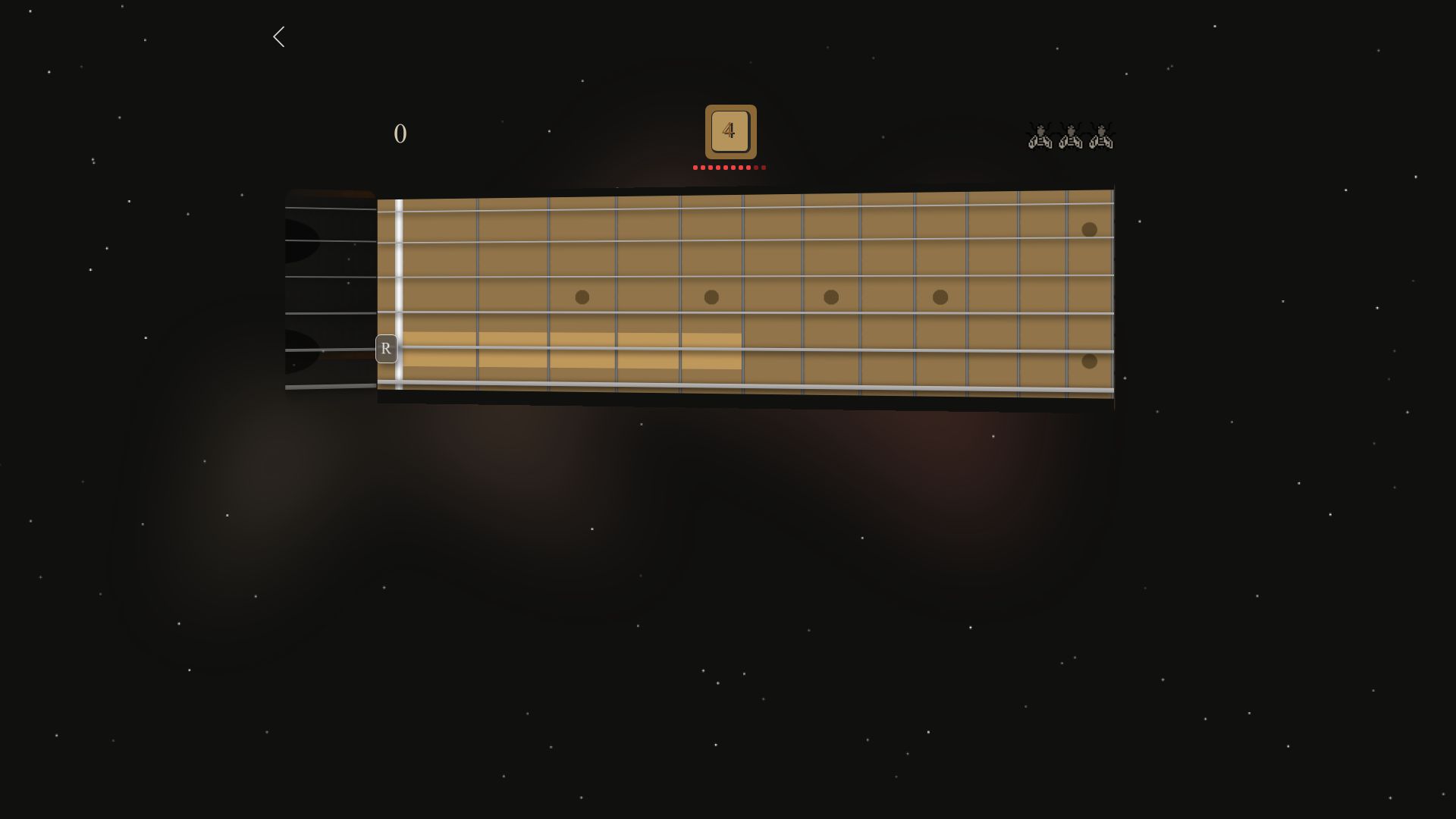 Screenshot of fretboardfly.com: Show HN: A game to memorize scale degrees on the guitar fretboard