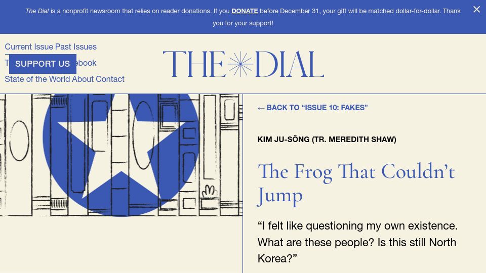 Screenshot of thedial.world: The Frog That Couldn't Jump