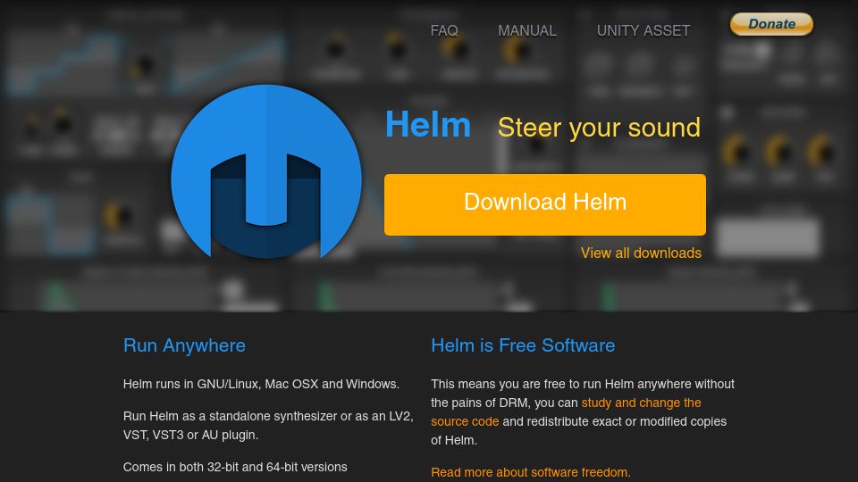 Screenshot of tytel.org: Helm