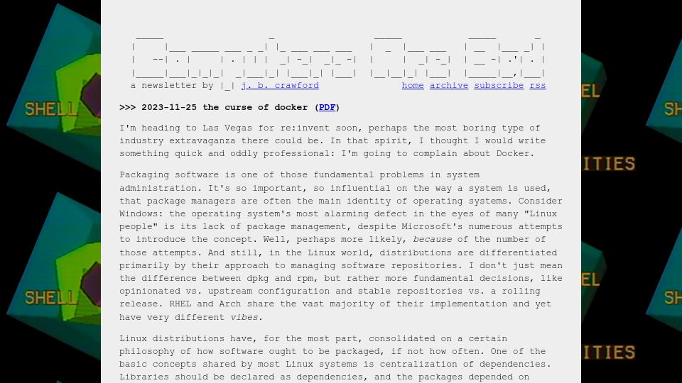 Screenshot of computer.rip: The Curse of Docker