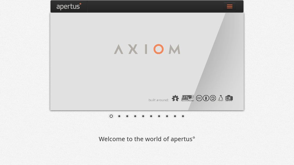 Screenshot of apertus.org: Apertus – Open-Source Camera