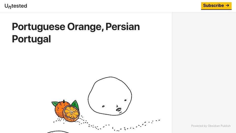 Screenshot of untested.sonnet.io: Portuguese Orange, Persian Portugal