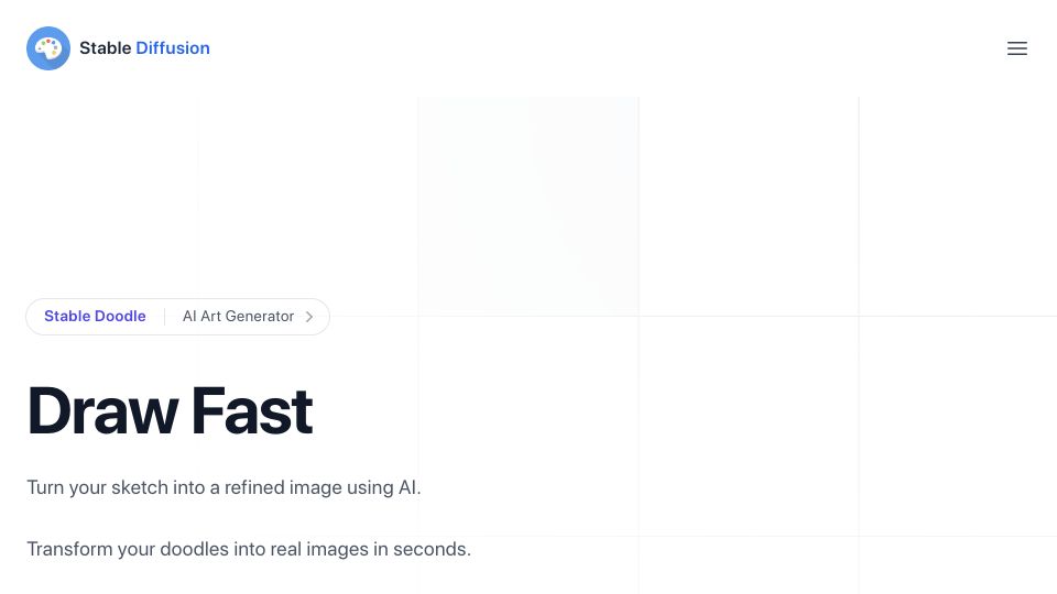 Screenshot of stablediffusionweb.com: Show HN: Draw Fast – Real-time AI image generation based on drawings in a canvas